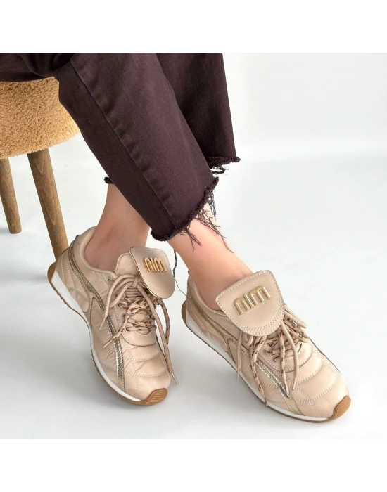 Dissa Bej Cilt Bağcıklı Paraşüt Detaylı Spor Ayakkabı