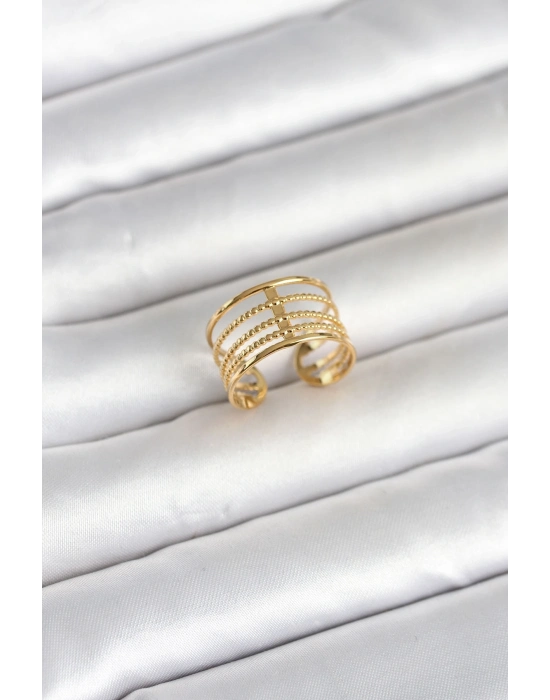 316L Çelik Gold Renk Vintage Model Kadın Yüzük