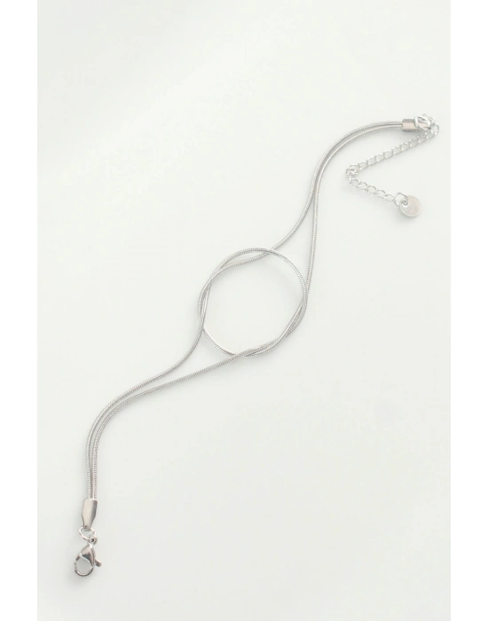 316L Çelik Gümüş Renk Düğüm Model Bileklik