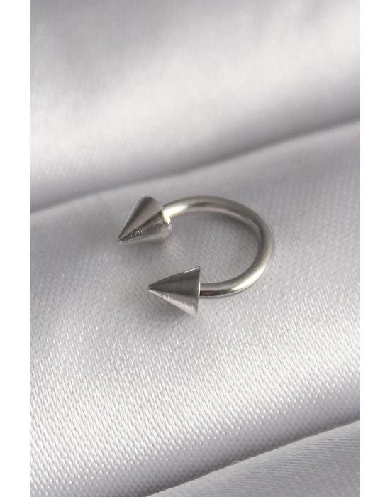 316L Çelik Gümüş Renk Halka Çivi Model Kadın Piercing