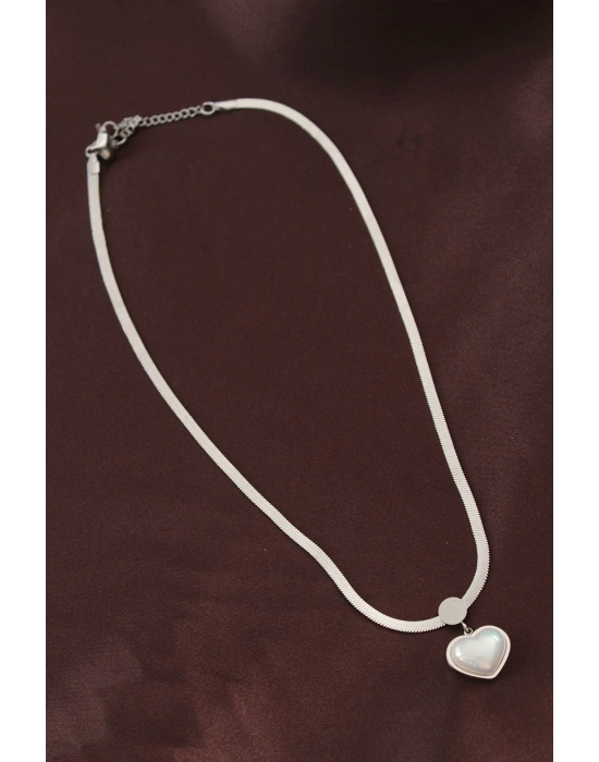 316L Çelik İtalyan Zincir Kalp Kolye