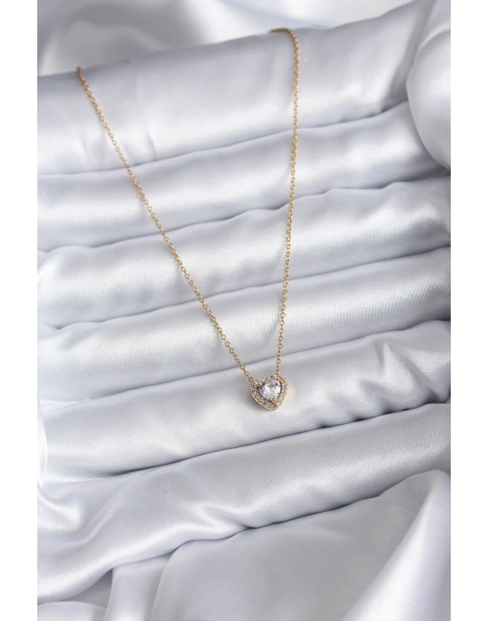 316L Çelik Zincir Gold Renk Charm Kadın Kolye
