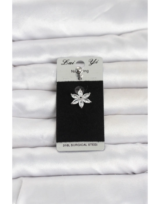 316L Cerrahi Çelik Lotus Model Göbek Piercing