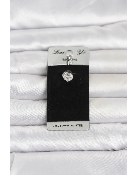 316L Cerrahi Çelik Minimal Kalp Model Göbek Piercing