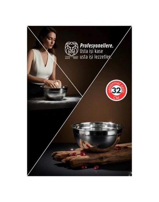 32 cm 6 Lt Profesyonel Ölçülü Derin Karıştırma Kabı - 304 Paslanmaz Çelik 722899