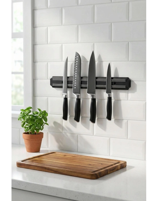 32 cm Şerit Mıknatıslı Bıçak Tutucu – Mutfak Duvar Askısı, Bıçak Organizeri