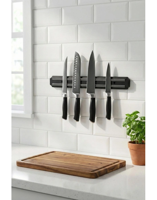 32 cm Şerit Mıknatıslı Bıçak Tutucu – Mutfak Duvar Askısı, Bıçak Organizeri