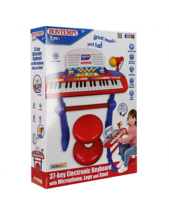 ® 33740 MÜZİK SET 37TUŞ AYAKLI ORG MİKROFON TABURE IŞIKLI