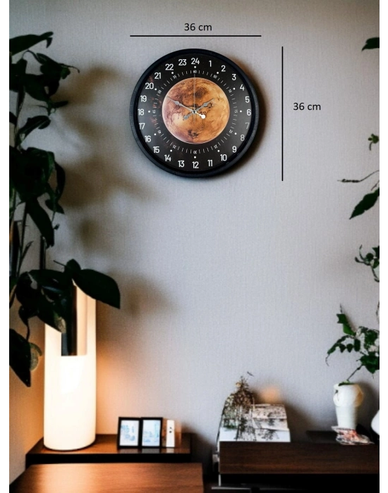® 36 Cm 24 Saat Göstergeli Özel Tasarım Duvar Saati