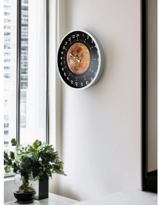 ® 36 Cm Beyaz 24 Saat Göstergeli Özel Tasarım Duvar Saati