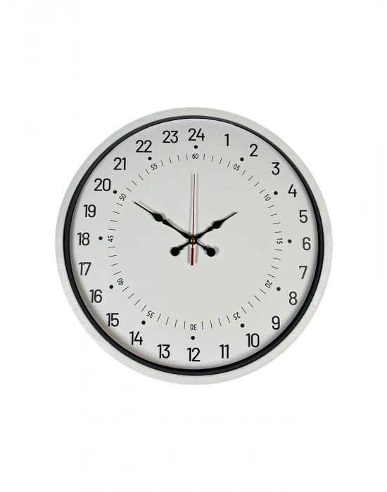 ® 36 Cm Beyaz 24 Saat Göstergeli Özel Tasarım Duvar Saati