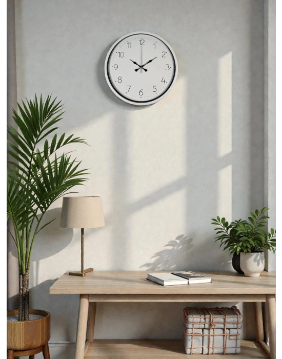 ® 36 Cm Beyaz Dekoratif Duvar Saati