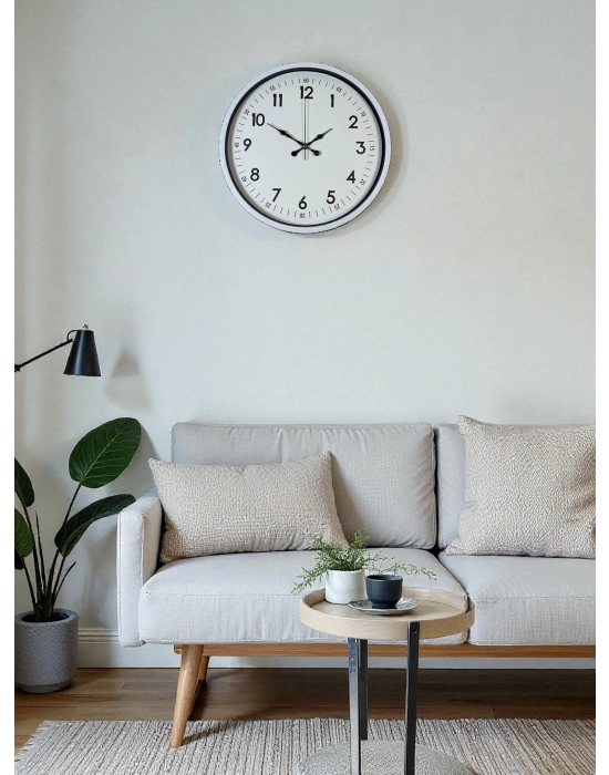 36 Cm Beyaz Dekoratif Duvar Saati