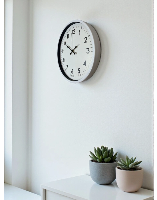 36 Cm Beyaz Dekoratif Duvar Saati