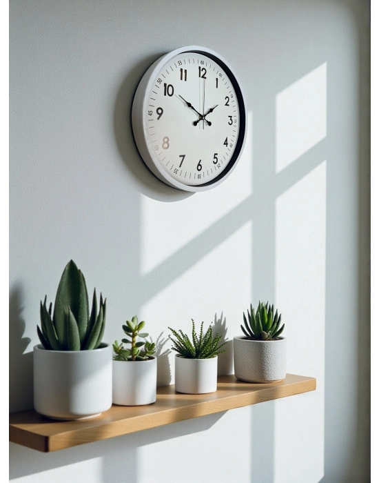 36 Cm Beyaz Dekoratif Duvar Saati