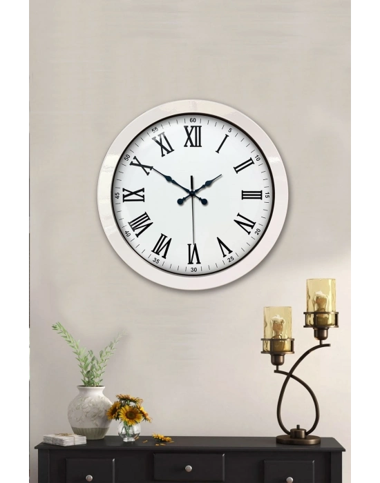 ® 36 cm Beyaz Metal Roma Rakamlı Duvar Saati