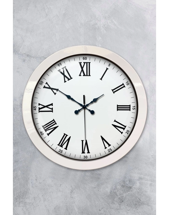 ® 36 cm Beyaz Metal Roma Rakamlı Duvar Saati