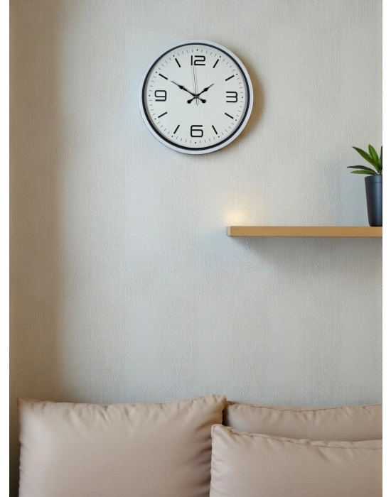 ® 36 Cm Beyaz Modern Dekoratif Duvar Saati