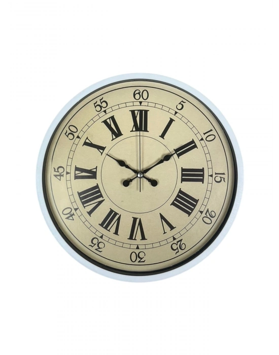 ® 36 Cm Beyaz Retro Dekoratif Duvar Saati