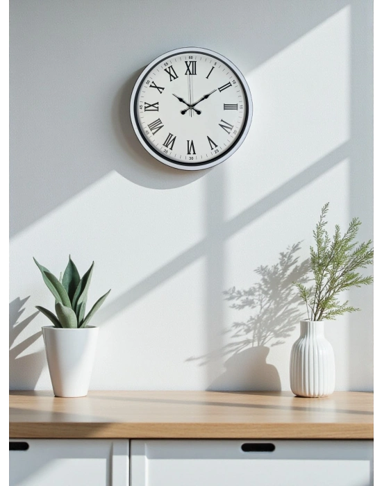 ® 36 Cm Beyaz Roman Rakamlı Duvar Saati