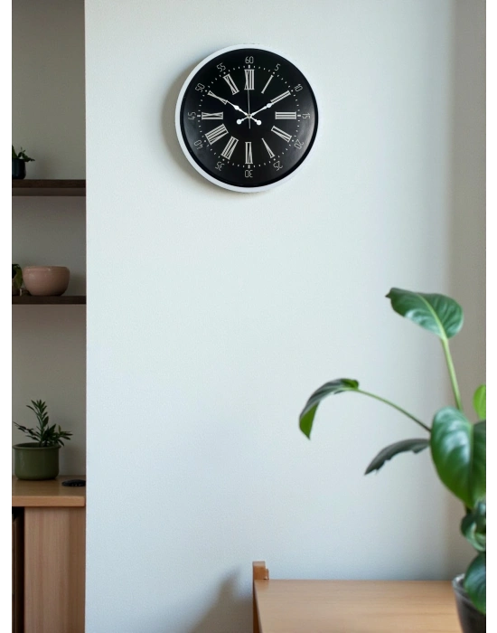 ® 36 Cm Beyaz Zarif Dekoratif Duvar Saati