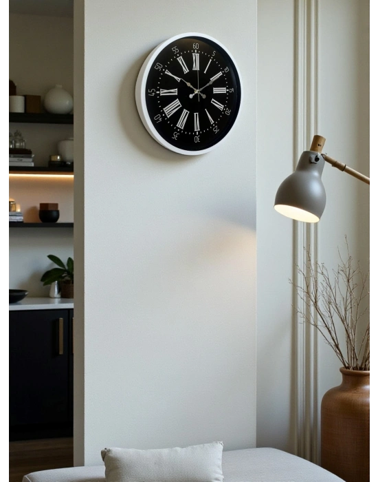 ® 36 Cm Beyaz Zarif Dekoratif Duvar Saati