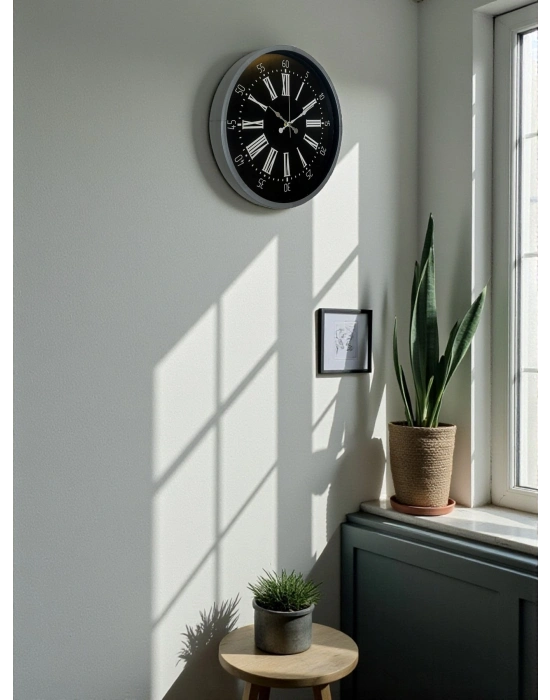 ® 36 cm Dekoratif Gri Duvar Saati