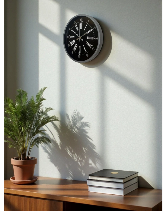 ® 36 cm Dekoratif Gri Duvar Saati