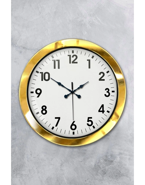 ® 36 cm Gold Metal Standart Duvar Saati