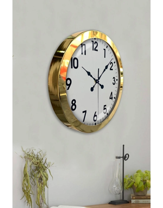 ® 36 cm Gold Metal Standart Duvar Saati