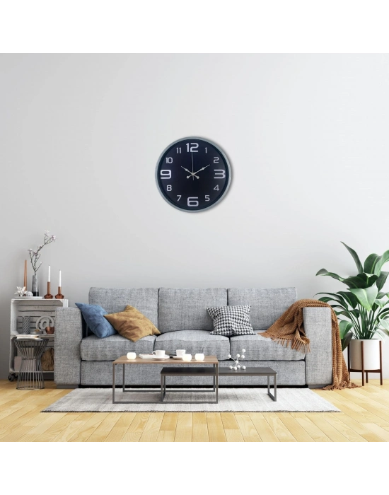 36 Cm Gri Dekoratif Duvar Saati