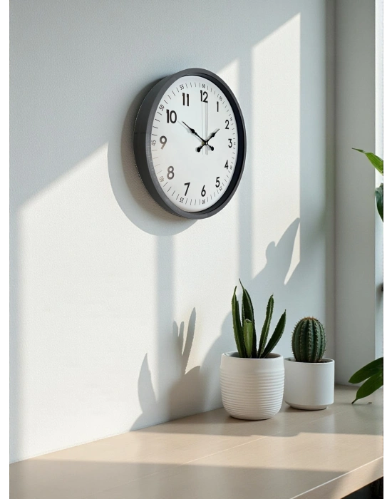 ® 36 Cm Gri Dekoratif Duvar Saati