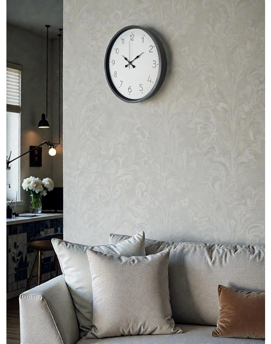 ® 36 Cm Gri Dekoratif Duvar Saati