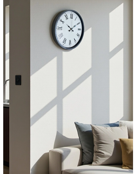 ® 36 Cm Gri Roma Rakamlı Duvar Saati