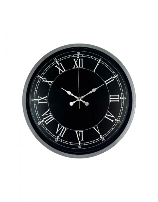 ® 36 Cm Gri Roma Rakamlı Zarif Duvar Saati