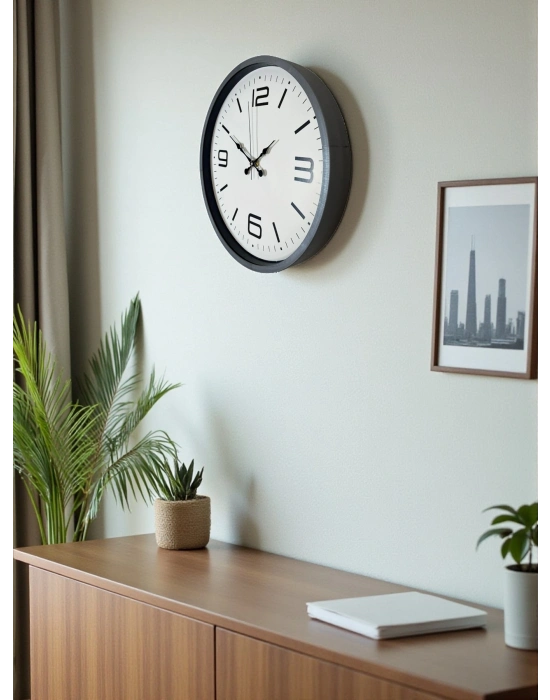 ® 36 Cm Gri Standart Dekoratif Duvar Saati