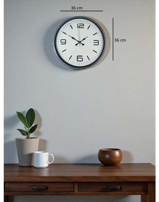 ® 36 Cm Gri Standart Dekoratif Duvar Saati