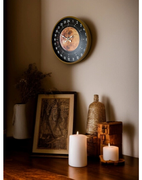 ® 36 Cm Kahverengi 24 Saat Göstergeli Duvar Saati