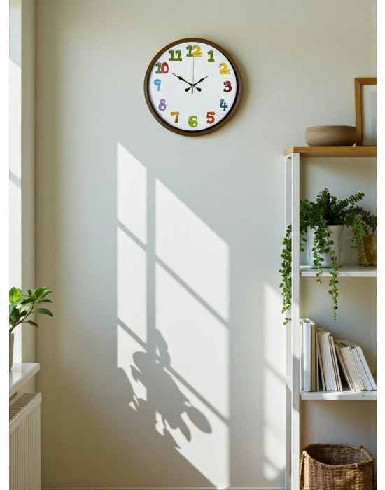 ® 36 Cm Kahverengi Çocuk Odası Duvar Saati