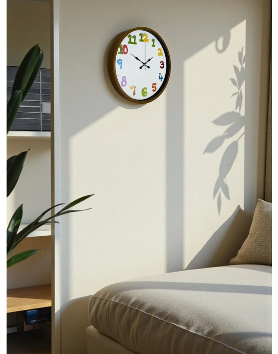 ® 36 Cm Kahverengi Çocuk Odası Duvar Saati
