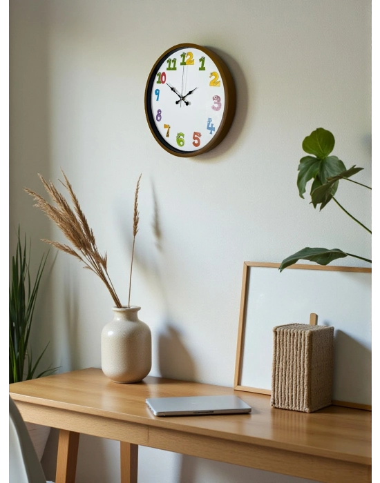 ® 36 Cm Kahverengi Çocuk Odası Duvar Saati