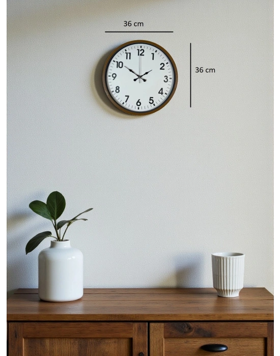 ® 36 Cm Kahverengi Dekoratif Duvar Saati