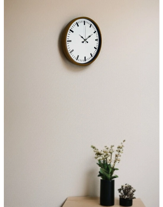 ® 36 Cm Kahverengi Dekoratif Şık Duvar Saati