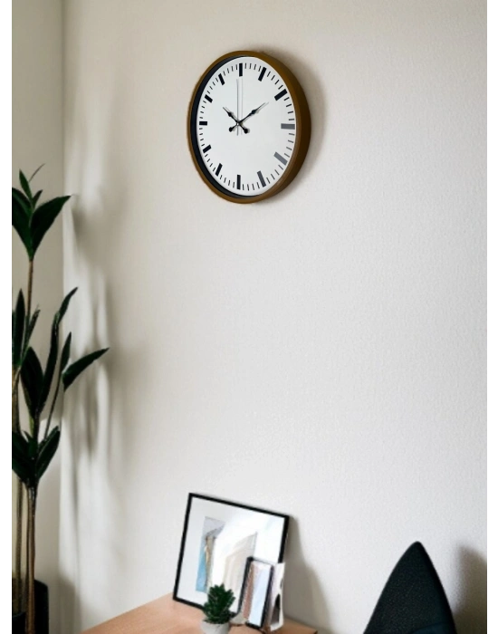 ® 36 Cm Kahverengi Dekoratif Şık Duvar Saati