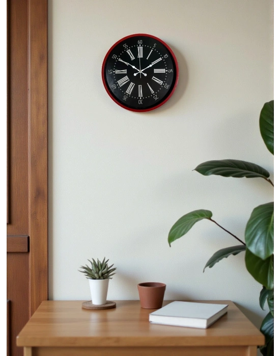 ® 36 Cm Kırmızı Asil Duvar Saati