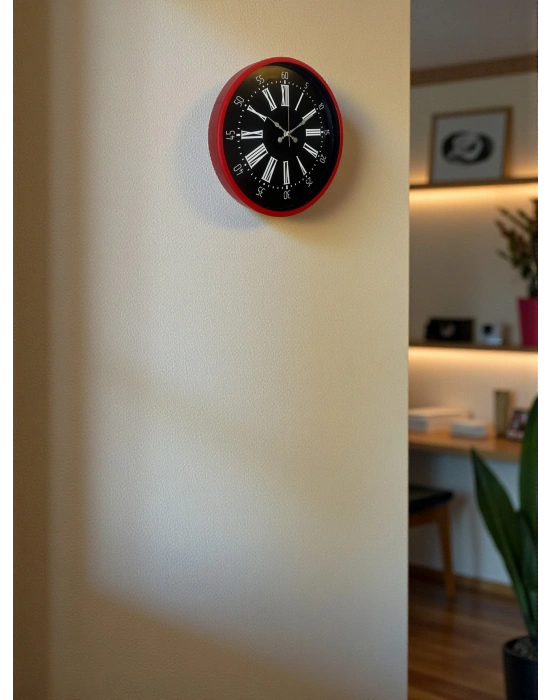 ® 36 Cm Kırmızı Asil Duvar Saati
