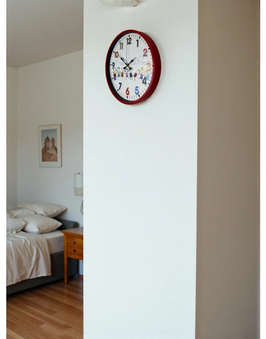 ® 36 Cm Kırmızı Çocuk Odası Duvar Saati