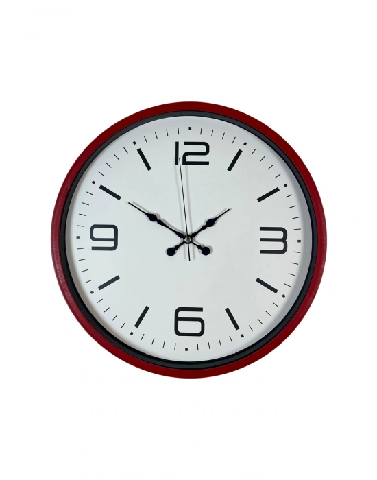 ® 36 Cm Kırmızı Modern Dekoratif Duvar Saati