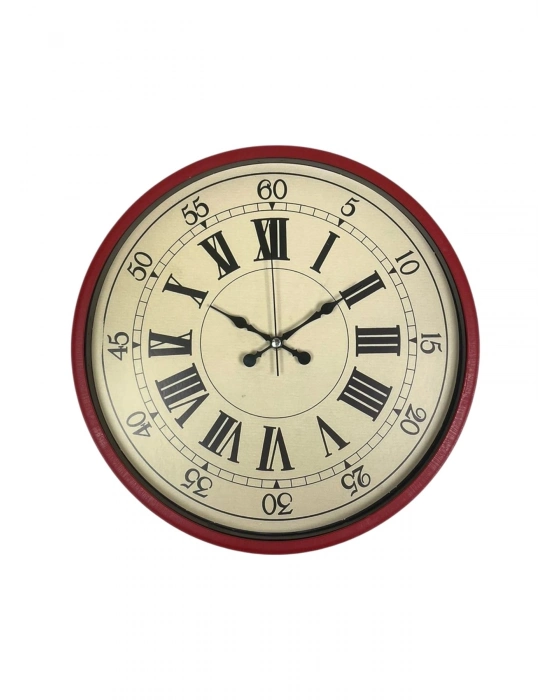 ® 36 Cm Kırmızı Retro Duvar Saati