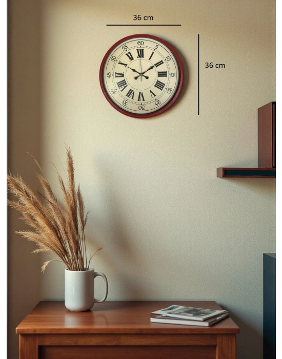 ® 36 Cm Kırmızı Retro Duvar Saati